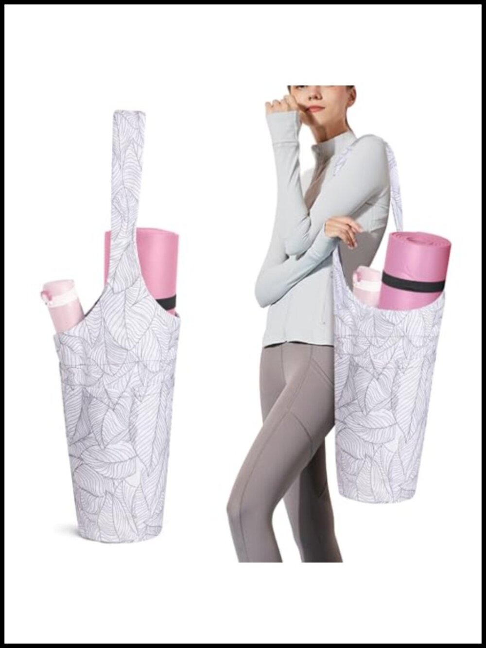 Yoga Mat Bag Carrier Polyester Tote with Water Bottle Pocket